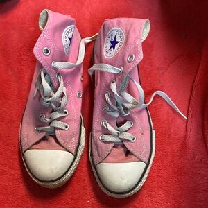 Converse Pink High-Top Canvas Sneakers with White Accents